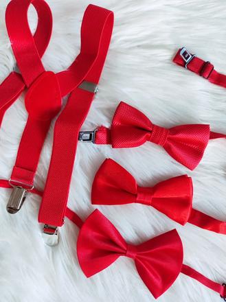 Chlapčenský červený motýliky s trakami 4-8rokov,