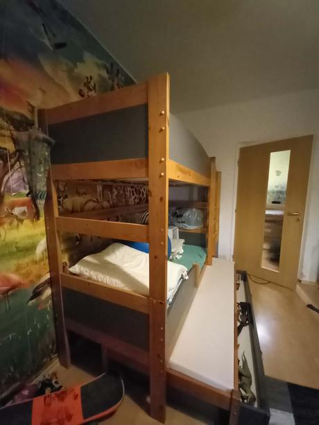 Poschodová posteľ s prísteľkou+úložný priestor, šírka (cm): 90,dĺžka (cm): 200