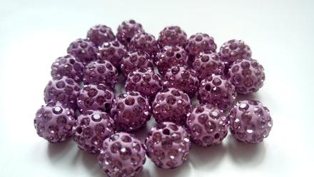 Korálky shamballa - fialkové 10 mm, 