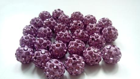 Korálky shamballa - fialkové 10 mm, 