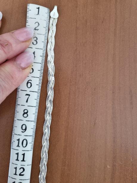 Strieborná plochá pletená retiazka 45 cm, 
