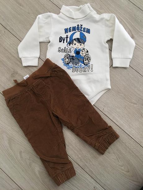 Detské nohavice + body, baby club,74