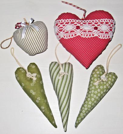Srdiečka a jablko - sada 5 kusov, 