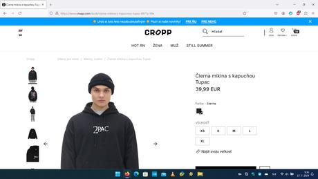 Mikina 2pac/tupac čierna, l