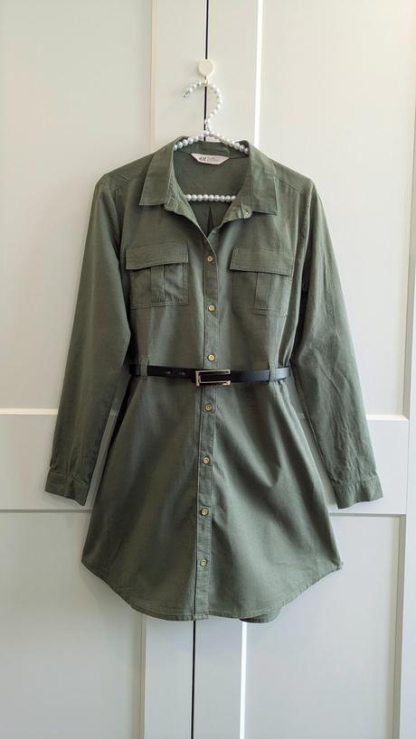 Bledozelené košeľové šaty h&m, h&m,s