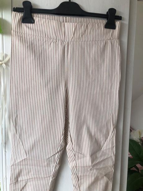 Béžové pásikavé nohavice/ pruhované nohavice, zara,38