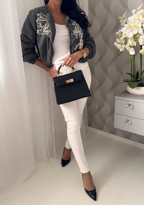 Zara - bomber bunda s korálkami, zara,xs