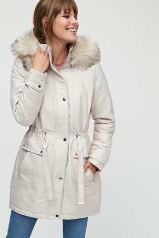 Béžový zimný kabát, next,42 / xl