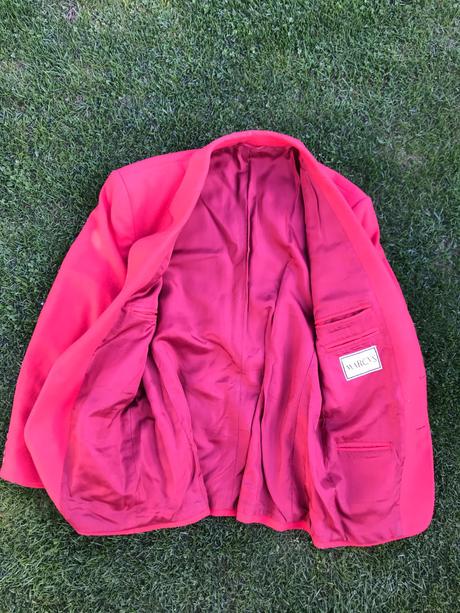 Dámske červené sako - hrubé, l