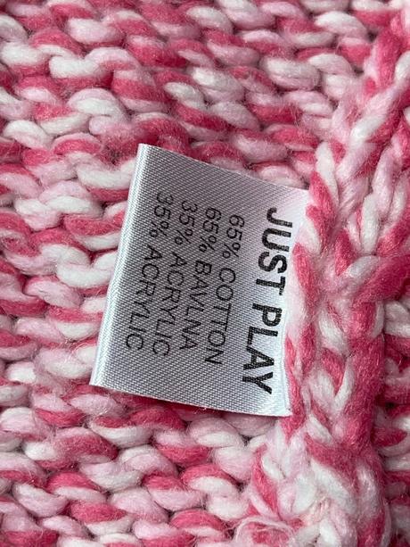 Ružový akoby háčkovaný/štrikovaný svetrík, just play,134