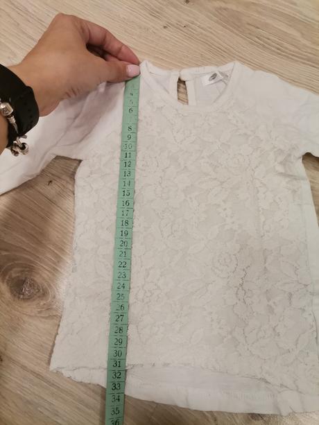 Dievčenské biele tričko s čipkou, pepco,74