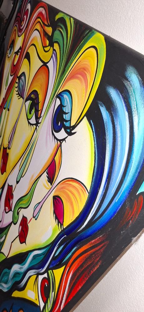 Obraz malba ženy na platne, 