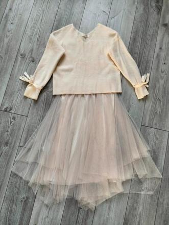 Šifónové šaty so svetrikom 2 vrstvove  m/l, m