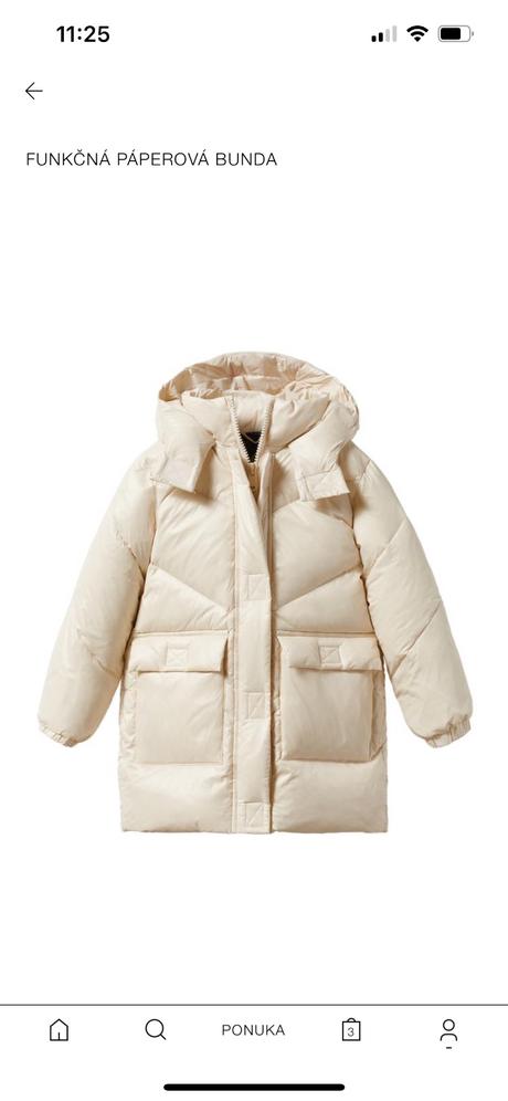 Funkčná páperová bunda, zara,140