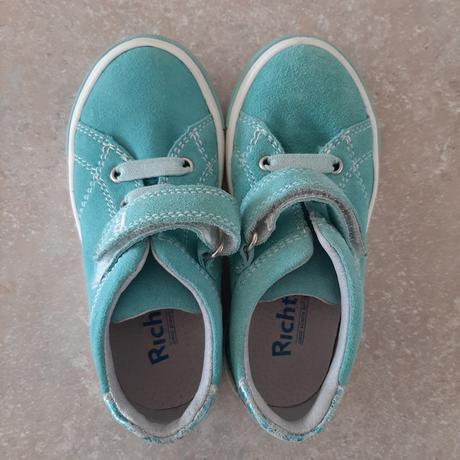 Nové tyrkysové kožené poltopánky richter 25, richter,25