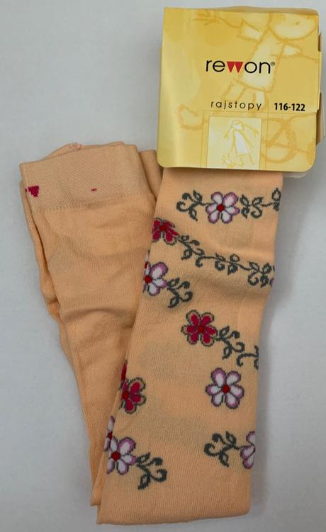 Rewon dievčenské vzorované pančuchy 116-122 oranžo, 116
