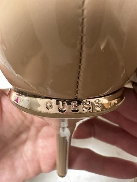 Béžovo-hnedé lakované lodičky zn. guess originál, guess,39