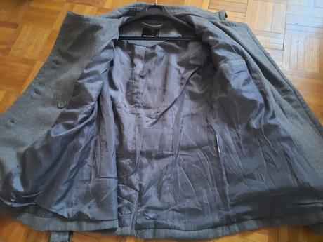 Dámsky kabát s opaskom, fishbone,s