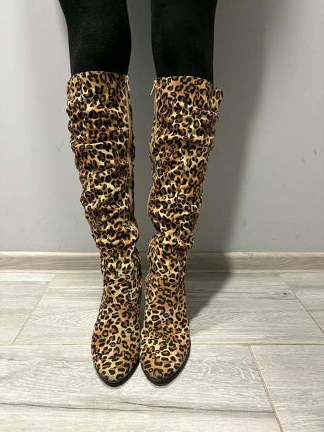 Čižmy s leopardím vzorom, 39