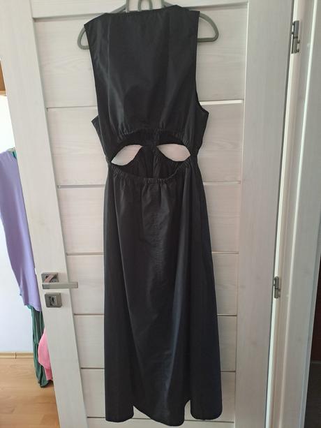 Čierne popelínové bavlnené šaty zara, zara,l