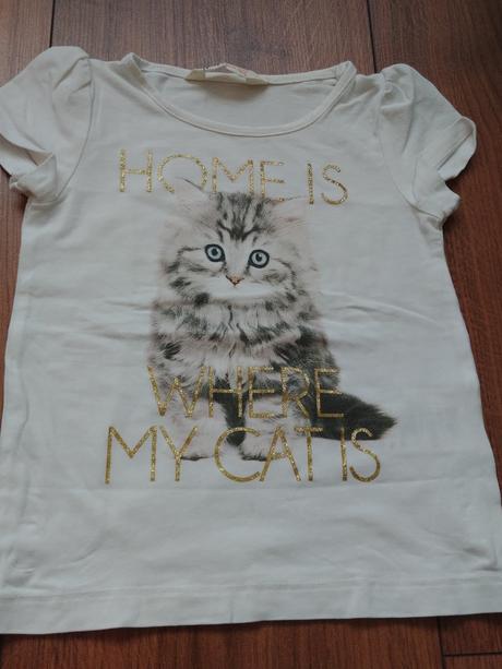 Tričko s mačičkou, h&m,98
