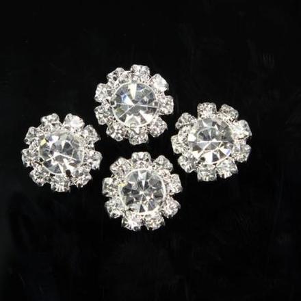 Ozdobné štrasové kamienky 12 mm - crystal, 