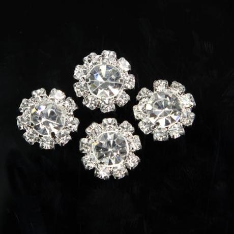 Ozdobné štrasové kamienky 12 mm - crystal, 