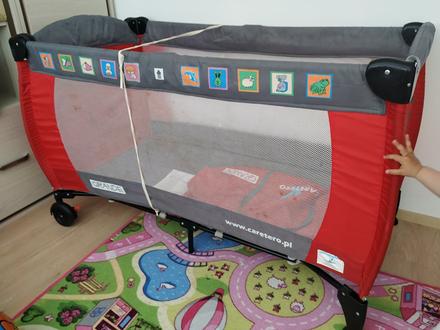 Cestovná postieľka s madracom, šírka (cm): 65,dĺžka (cm): 130