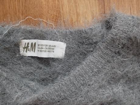 6. 3ks chlpatých svetríkov 122/128, h&m,122