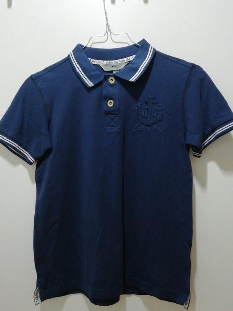 Modré tričko polotričko s kotvou, ovs,134