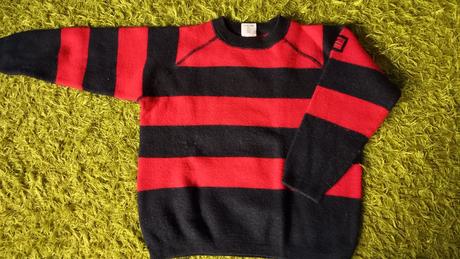 Pruhovaný merino pulóver 122/128, prénatal,122