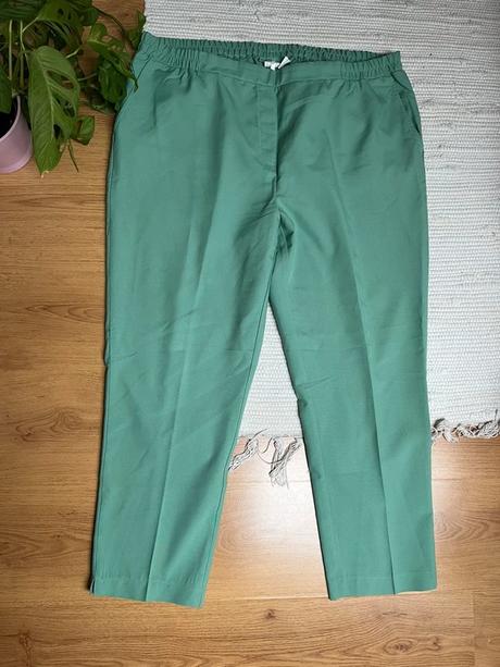 Bledozelené nohavice na gumu/ zelené nohavice, f&f,5xl