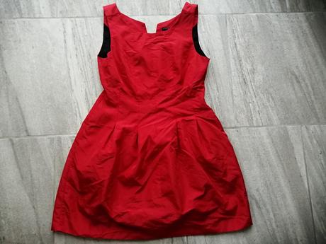 Červené taftové šaty zara,vm-l, zara,l