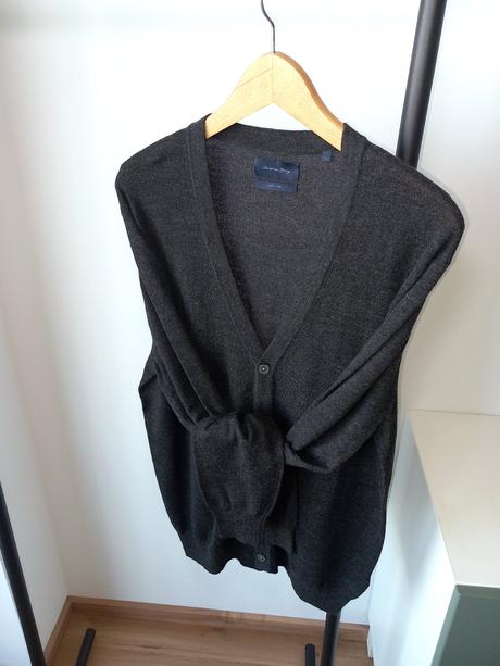 Sivý vlnený kardigán christian berg l/oversize, l