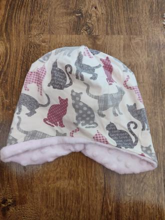 Obojstranná čiapka ušianka mačky, 110 / 116 / 122 / 128