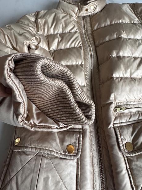 Fay luxusná bunda s kačacim perím v zlatej farbe m, m