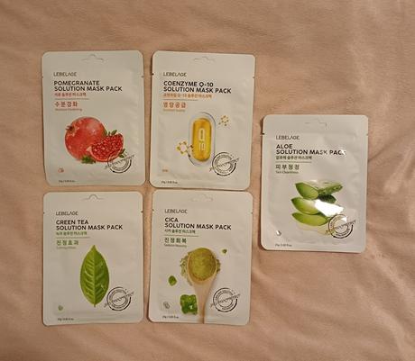 Kórejské pleťové textilné masky 5ks, 