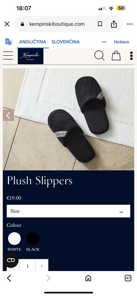 Kempinski plush slippers mužské vel. m a l-2 ks, 46