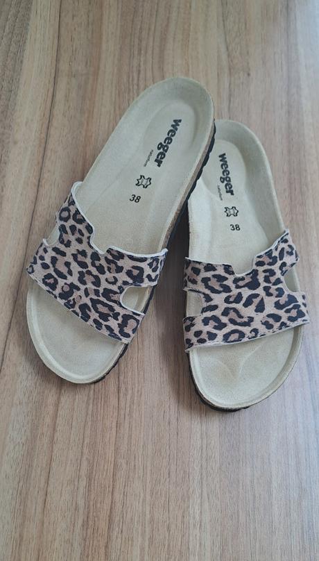 Kožené korkové šľapky, 38