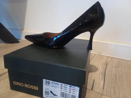 Čierne lakované lodičky, gino rossi,39