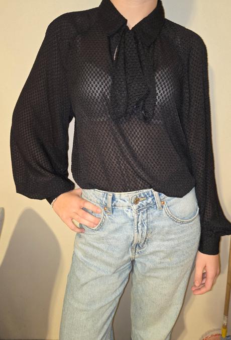 Blúzka s mašľou xs/s, c&a,xs