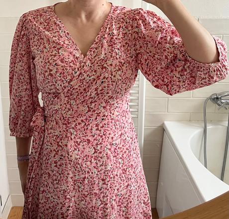 Ružové kvetované zavinovacie šaty, only, m/38, only,m