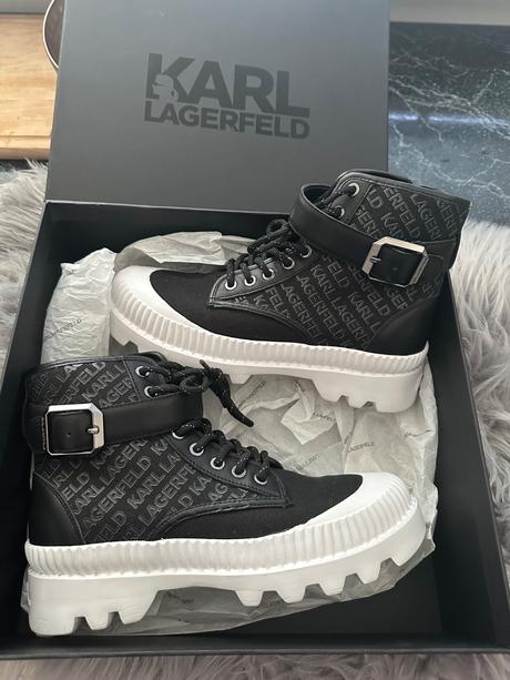 Krásne štýlové čižmy karl lagerfeld v krabici, 39, karl lagerfeld,39