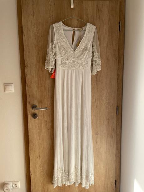 Vintage svadobné koralkove saty, 36