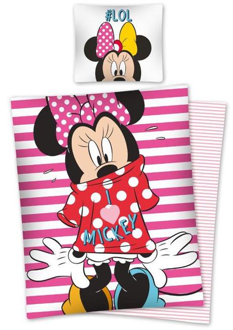 Obliečky minnie pruhy 140/200, 70/90 nové, šírka (cm): 140,dĺžka (cm): 200