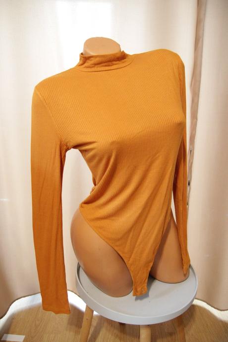 Horčicový rolákový body top, m, m