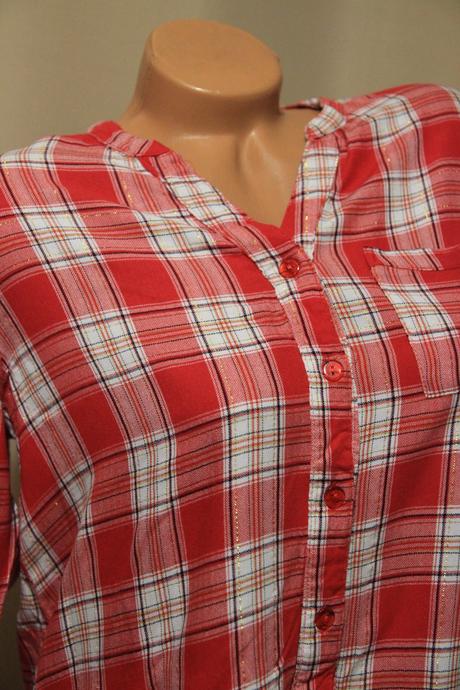 Červeno biela košeľa, m/l, m