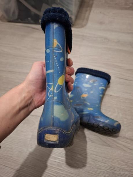 Modré gumové čižmy s vložkou, demar,26