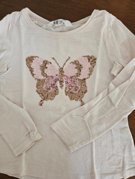 2ks triciek dlhy rukav, h&m,128