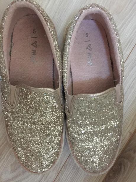 Zlate flitrove slip on tenisky, next,38